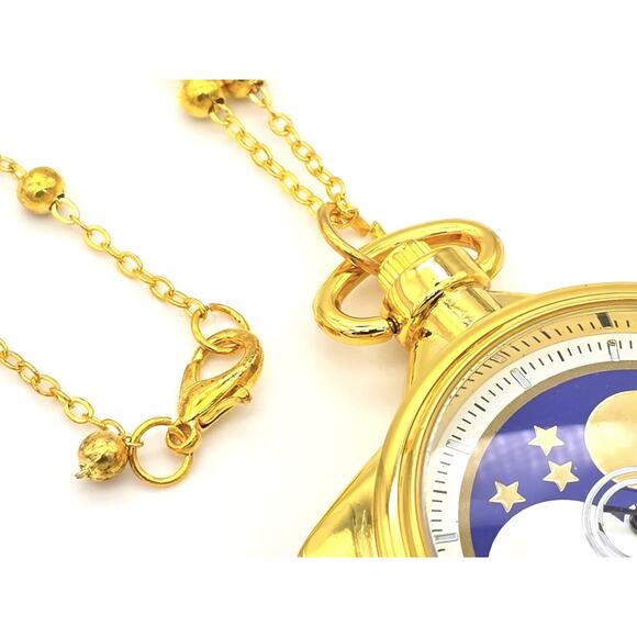 Sailor Moon Inspired Pocket Pendant Watch – Moon & Stars Anime Necklace Gift - Picture 6 of 9